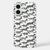 Coques Case-Mate iPhone Chevaux d'aquarelle noire (Verso)