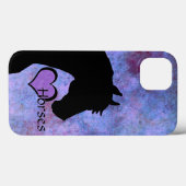 Coques Case-Mate iPhone Chevaux de coeur II (violet) (Verso (horizontal))