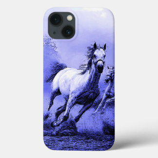 Coques Pour iPhone Chevaux de course et Lune Bleue
