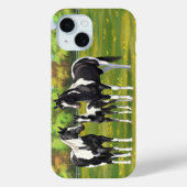Coques Case-Mate iPhone Chevaux De Peinture De Pinto Noir En Pâturage Été (Verso)