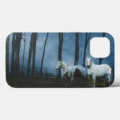 Coques Case-Mate iPhone Chevaux de percheron gaché à minuit (Verso (horizontal))