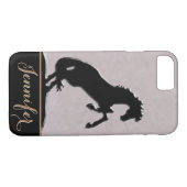 Coques Case-Mate iPhone Chevaux du coeur V (mauve argentée) (Dos (Horizontal))