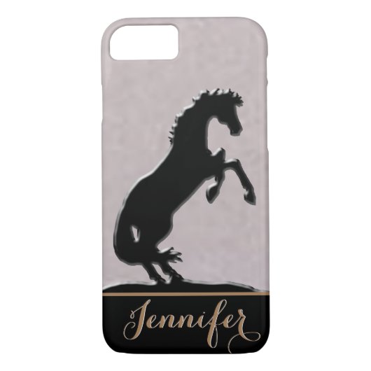 Coques Case-Mate iPhone Chevaux du coeur V (mauve argentée) (Dos)