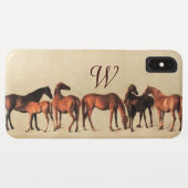 Coques Case-Mate iPhone CHEVAUX / MARES ET FOLS Monogramme (Dos (Horizontal))