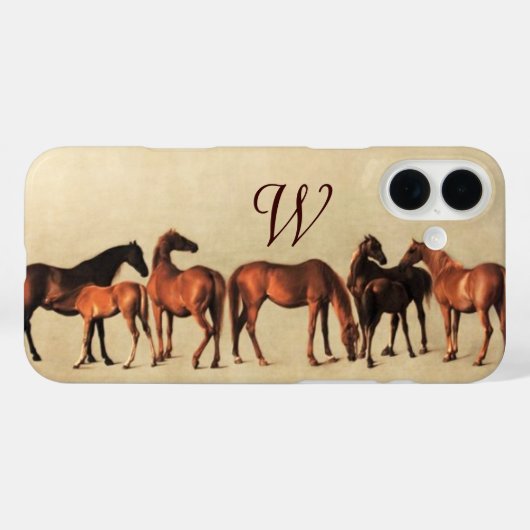 Coques Case-Mate iPhone CHEVAUX / MARES ET FOLS Monogramme (Verso (horizontal))