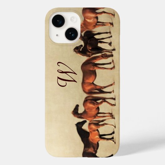 Coques Case-Mate iPhone CHEVAUX / MARES ET FOLS Monogramme (Verso)