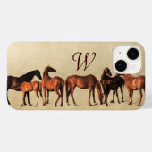 Coques Case-Mate iPhone CHEVAUX / MARES ET FOLS Monogramme (Verso (horizontal))