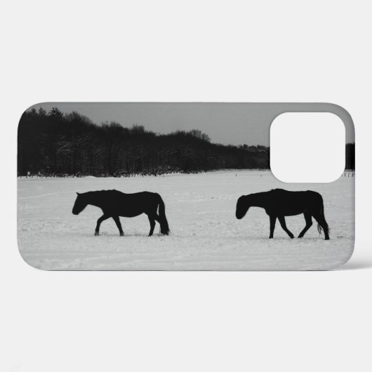 Coques Case-Mate iPhone Chevaux sur la neige iphcnm (Verso (horizontal))