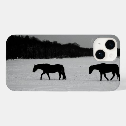 Coques Case-Mate iPhone Chevaux sur la neige iphcnm (Verso (horizontal))