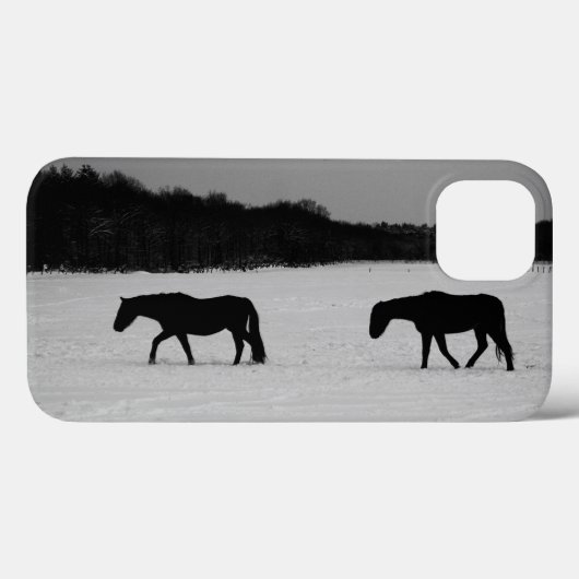 Coques Case-Mate iPhone Chevaux sur la neige iphcnm (Verso (horizontal))
