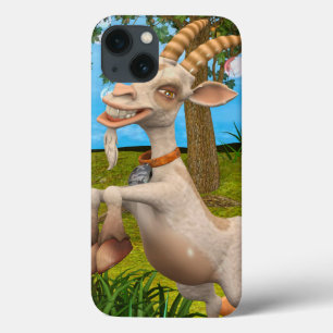 iPhone 13 Coque Chèvre de dessin animé drôle Art d'animal de jardi