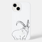 Coques Case-Mate iPhone Chèvre simple dessin noir et blanc (Verso)