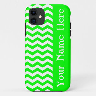 Etui iPhone Case-Mate Chevron à clé Lime Wave avec nom