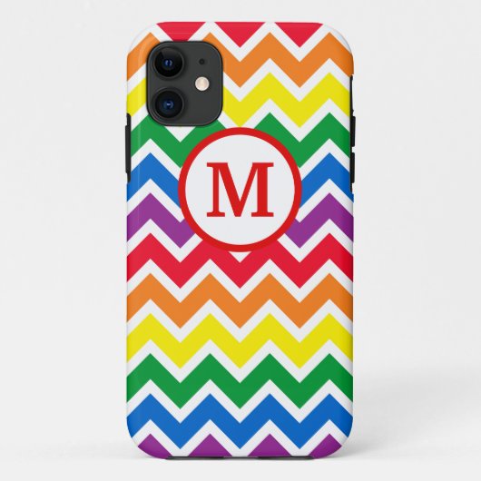 Coques Case-Mate iPhone Chevron Arc-en-ciel Initial (Dos)