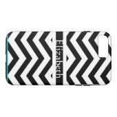 Coques Case-Mate iPhone Chevron Black & White Personnalisé Avec Nom (Dos (Horizontal))