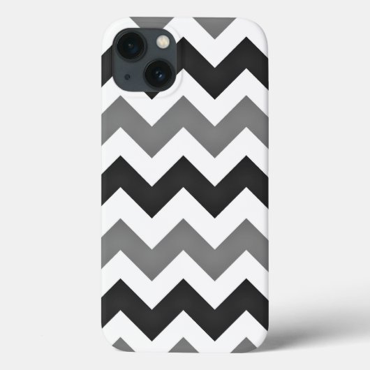 Coques Case-Mate iPhone Chevron blanc et gris Zigzag (Verso)