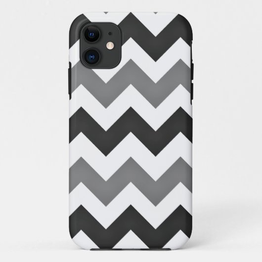 Coques Case-Mate iPhone Chevron blanc et gris Zigzag (Dos)