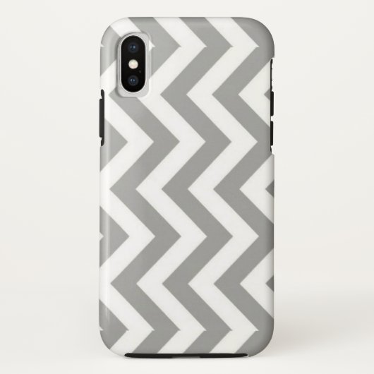 Coques Case-Mate iPhone Chevron blanc gris (Dos)