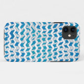 Coques Case-Mate iPhone Chevron bleu et blanc Zebra (Dos (Horizontal))