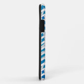 Coques Case-Mate iPhone Chevron bleu et blanc Zebra (Dos/Droite)