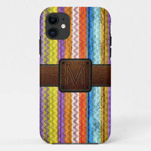 Etui iPhone Case-Mate Chevron Bois Cuir Brown