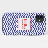 Coques Case-Mate iPhone Chevron "bonjour beau" en la marine et le rouge (Dos (Horizontal))