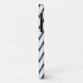 Coques Case-Mate iPhone Chevron Brown Bleu Bébé avec Monogramme (Dos/Gauche)