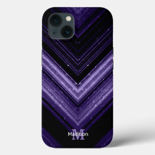 Case-Mate iPhone Case Chevron de galaxie ultra violet en métal brillant 