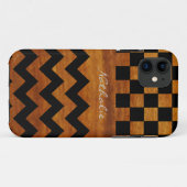 Coques Case-Mate iPhone chevron et carrés personnalisés (Dos (Horizontal))
