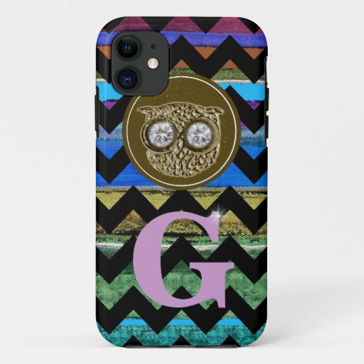 Coques Case-Mate iPhone chevron et rayures de chouette (Dos)