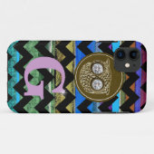 Coques Case-Mate iPhone chevron et rayures de chouette (Dos (Horizontal))