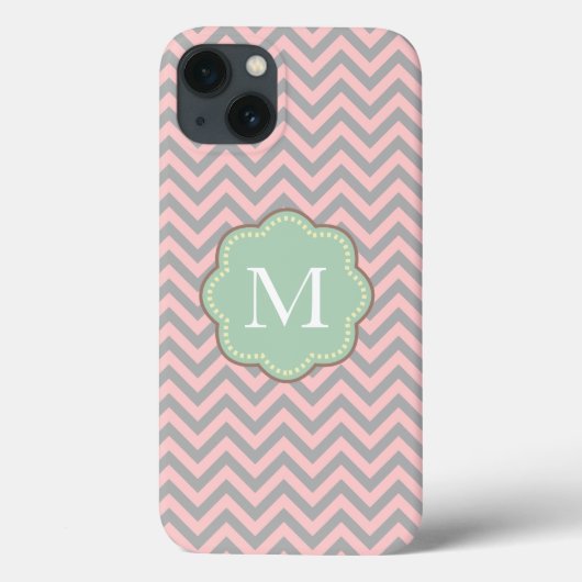 Coques Case-Mate iPhone Chevron gris et rose (Verso)