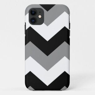 Coques Pour iPhone Chevron gris noir et blanc en nuances de gris