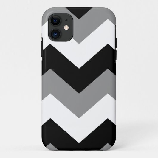 Coques Case-Mate iPhone Chevron gris noir et blanc en nuances de gris (Dos)