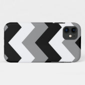 Coques Case-Mate iPhone Chevron gris noir et blanc en nuances de gris (Dos (Horizontal))