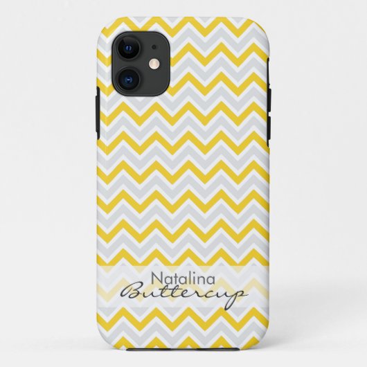 Coques Case-Mate iPhone Chevron jaune personnalisé (Dos)