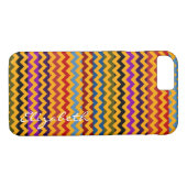 Coques Case-Mate iPhone Chevron jaune rayures colorées Monogramme (Dos (Horizontal))