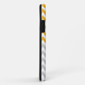Coques Case-Mate iPhone Chevron moderne gris jaune monogramme (Dos/Droite)
