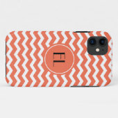Coques Case-Mate iPhone Chevron Monogram Tangerine/coque iphone orange (Dos (Horizontal))