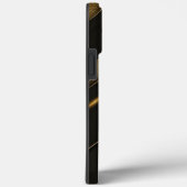 Coques Case-Mate iPhone Chevron Monogramme Noir Et Or Élégant (Verso / Droite)