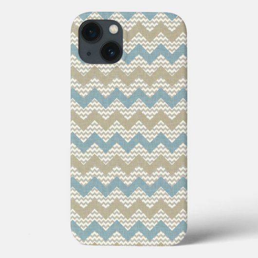 Coques Case-Mate iPhone Chevron motif sur texture de lin (Verso)