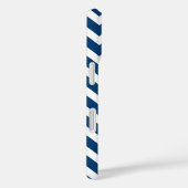 Coques Case-Mate iPhone Chevron Motif Triple Monogram - Navy Magenta (Verso / Droite)