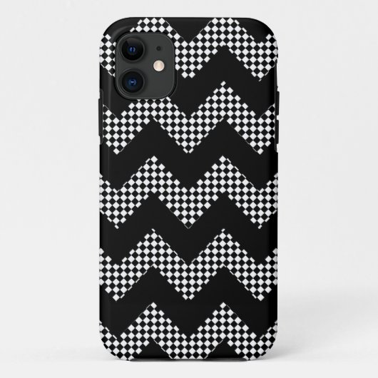 Coques Case-Mate iPhone chevron noir avec tuiles (Dos)