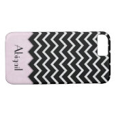 Coques Case-Mate iPhone chevron noir et argent avec bordure floue (Dos (Horizontal))