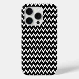 Coque iPhone 15 Pro Chevron noir et blanc