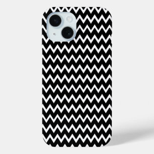 Coque Pour iPhone 15 Chevron noir et blanc