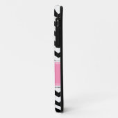 Coques Case-Mate iPhone Chevron noir et blanc avec Bubblegum rose (Dos/Gauche)