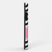 Coques Case-Mate iPhone Chevron noir et blanc avec Bubblegum rose (Dos/Droite)