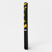 Coques Case-Mate iPhone Chevron noir et jaune Zigzag. Monogramme personnal (Dos/Gauche)