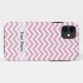 Coques Case-Mate iPhone chevron rose et blanc (Dos (Horizontal))
